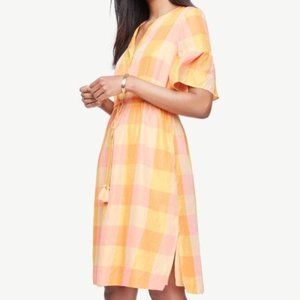 Plaid Split Neck Dress - Mango